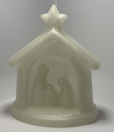 Leuchtende Mini-Weihnachtskrippe – Blau