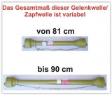 Zapfwelle Gelenkwelle HQ 81-90cm 1 3/8 6 Zähne Zapfwelle Gelenkwelle HQ 81-90cm 1 3/8 6 Zähne