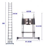 5 m Teleskop-Klappleiter aus Edelstahl