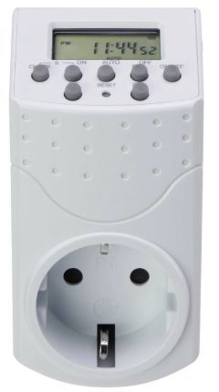Steckdosen-Timer digital Wochenprogramm 1800 W IP20 Countdown-Funktion, Zufallsfunktion